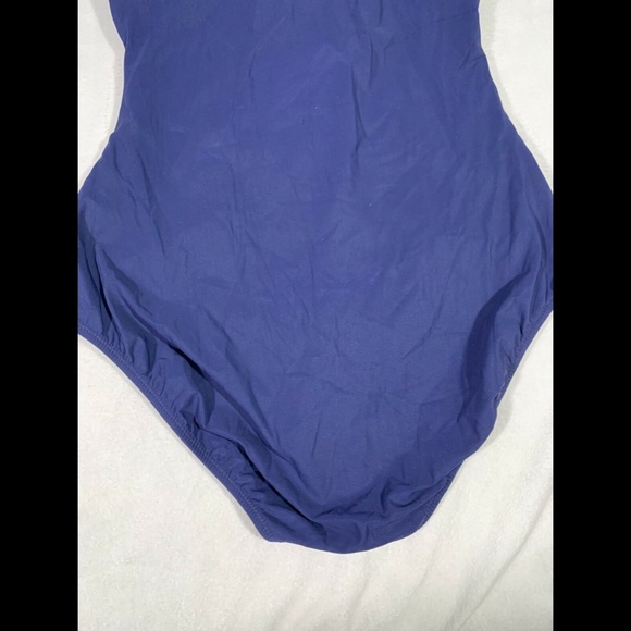 NEW $128 Profile by Gottex Lace-Up Strapless One-Piece Swimsuit Navy [ 10 ]‎ - Picture 10 of 12